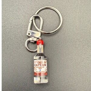 Old Captain Caribbean Rum Bottle Keychain Novelty Accessory